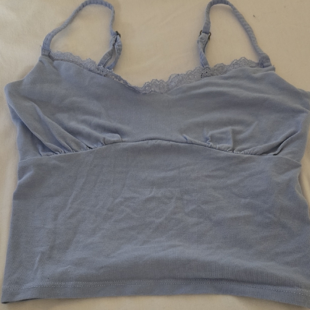 Hollister Light Blue Camisole with Lace Trim